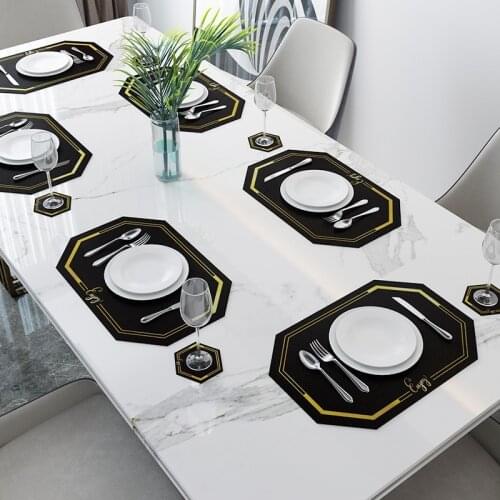 Table mat heat insulation mat Nordic food mat PU leather heat insulation plate mat cup mat American light luxury food mat