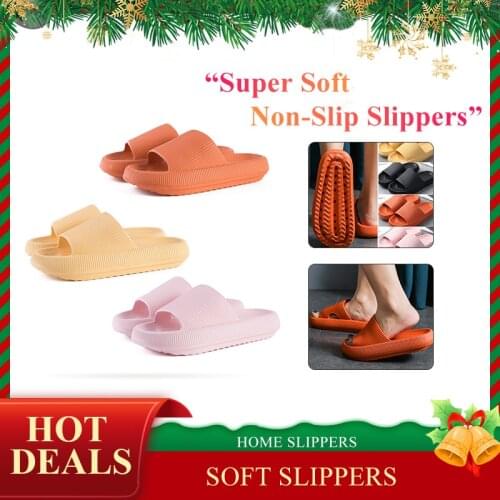 New Super Soft Sandals Home Slippers Solid Color Thick Soled Antiskid Sandals Outdoor Bathing Slippers Unisex Fashion Hot Sale
