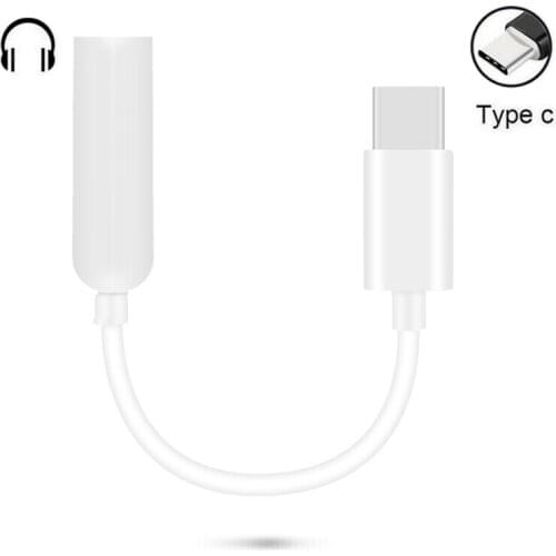USB Type C Male To 3.5mm Jack Female Adapter White Audio Stereo Sound Earphone Cable Converter Plug For Xiaomi Huawei Samsung