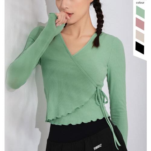 V-Neck Sexy Adjustable Yoga Shirts Quick-Dry Sports Running Long Sleeve T-Shirts Casual Yoga Tops Fitness Breathable Sportswear