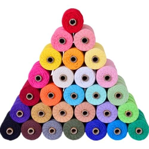 5yards/Lot 4mm 100%Cotton Cord Rope Braided Twisted Rope High Tenacity Thread DIY Textile Craft Woven String Home Decoration