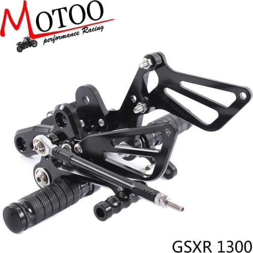 Full CNC Aluminum Motorcycle Adjustable footrest footpeg Rearsets Rear Sets Foot Pegs For SUZUKI GSXR1300 HAYABUSA 1999-2013