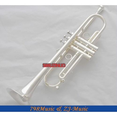 Professional New Silver Plated Trumpet Bb Keys With Monel valves Horn Case