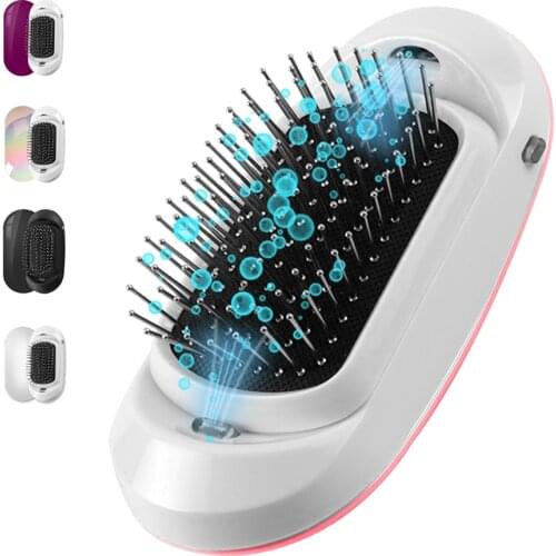 Dropshipping New Version Ionic Hairbrush Potable Negative Ions Electric Massage Hairbrush Anti-static Hair Brush Comb Styler