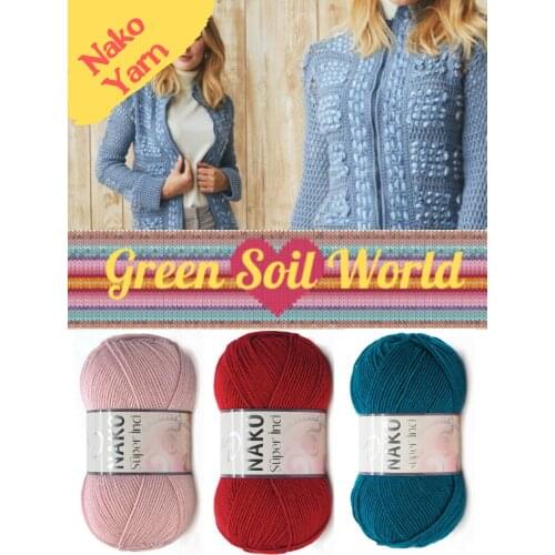 Wool Knitted Yarn - 47 Color Options - 260 Meters(100gr) - Knitting Yarn Ball - Nako Süper Pearl - Premium Acrylic - Scarf - Sweater - Shawls - Cardigan - Amigurumi Toys - Home Textile - Accessory Materials - DIY