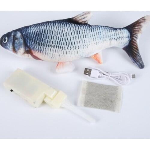 Flopping Fish Moving Fish Plush Toy With Light and Sound Realistic Flopping Fish Wiggle Fish Toys Motion Kitten Toy GQ