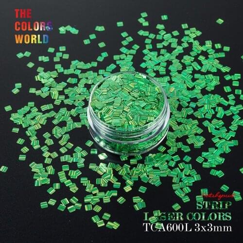 TCT-185 Holographic Stripe Square Shape 3*3MM Nail Glitter For Nail Art Decoration Makeup Facepainting Nail Gel DIY Decoration