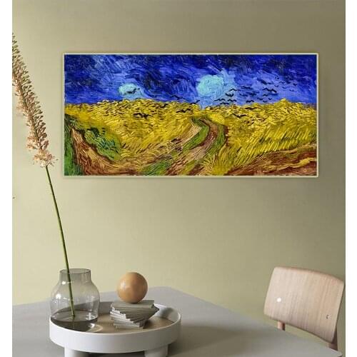 Van Gogh《Wheat Field Under Threatening Skies》Canvas Oil Painting Artwork Aesthetic Picture Wall Hanging Decor Home Decoration