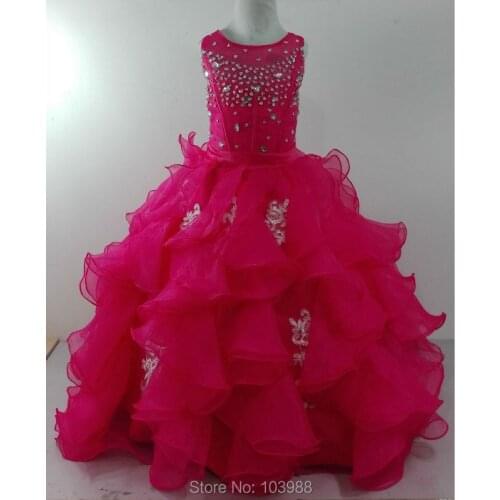 New vestido de novia Flower Girl Dresses Ball Gown Party Pageant Communion Kids/Children Princess Dress for Wedding Bride