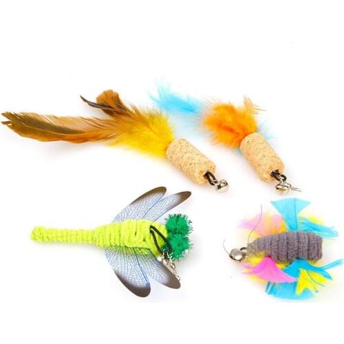 1 PC Pet Cat Teaser Toys Feather Linen Wand Cat Catcher Teaser Stick Cat Interactive Toys Rod Mouse Toy cat toys interactive
