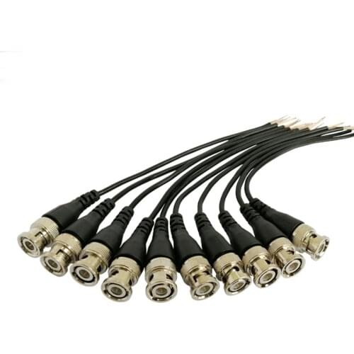 10pcs BNC Connector Male Cable Pigtail Wire Adapter Line For CCTV Camera Home Security BNC Monitor