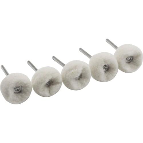 URANN 10Pcs 3.0mm Shank Wool Polishing Head Dremel Accessories Grinding Jewelry Metals Wheels Felt Brushes for Rotary Tool