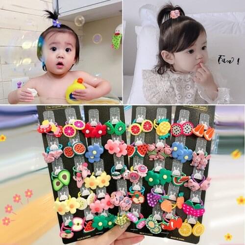 10pcs/set cute childrens fruit flower animal hair tie pull hair ring thumb head rope hair accessories