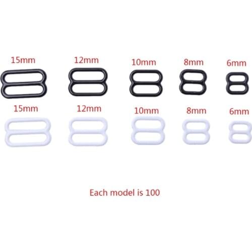 100pcs Metal Lingerie Adjustable Sewing Bra Sliders Rings Buckles DIY 6mm-15mm LX9E