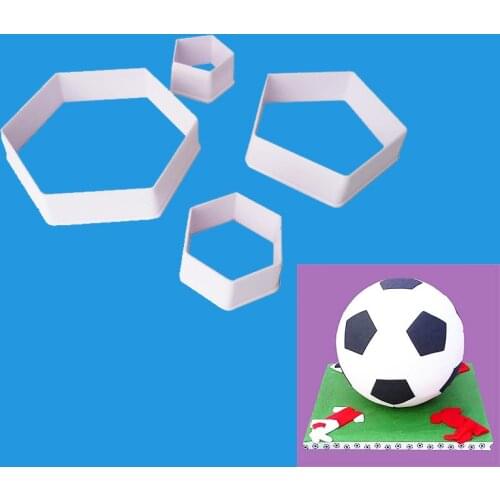 4PCS Soccer Ball Sugarcraft Footbal Plastic Fondant Cutter Cake Mold Fondant Mold Fondant Cake Decorating Tools Bakeware