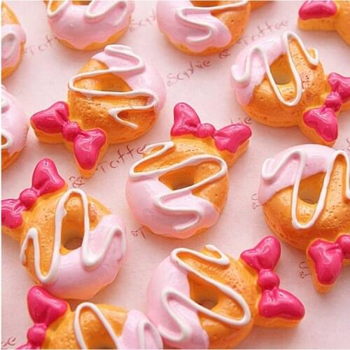 5/10Pcs/Lot Mini Donut Charm Beads DIY Resin Accessory for Clay Phone Case Decoration Gift Toy for Kids