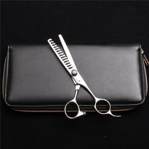 6" 17cm 440C Customized Logo Thinning Scissors Hairdressing Scissors 14Teeth Professional Hair Scissors Salon Haircut Set C2002