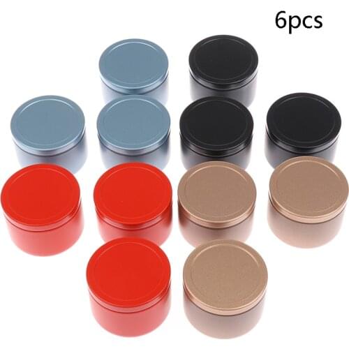 6Pcs Sealed Tins Storage Containers Mini Portable Coffee Bean Tinplate Candle Making Travel With Airtight Lids Anti Rust Tea Can