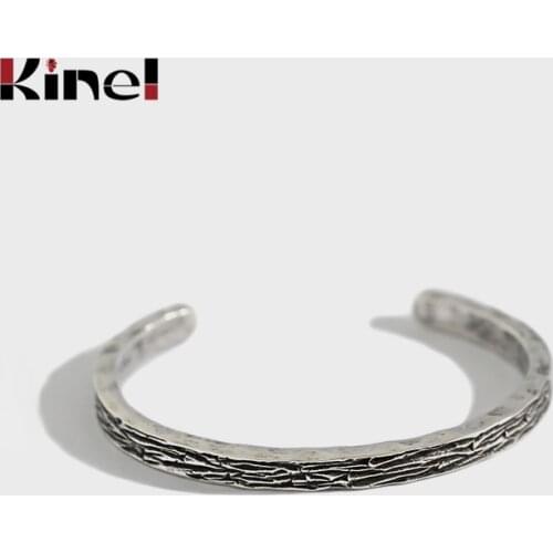 Kinel Real Silver 925 Jewelry Retro Retro Old Opening Design Bracelet For Women Wedding Fashion Accessories