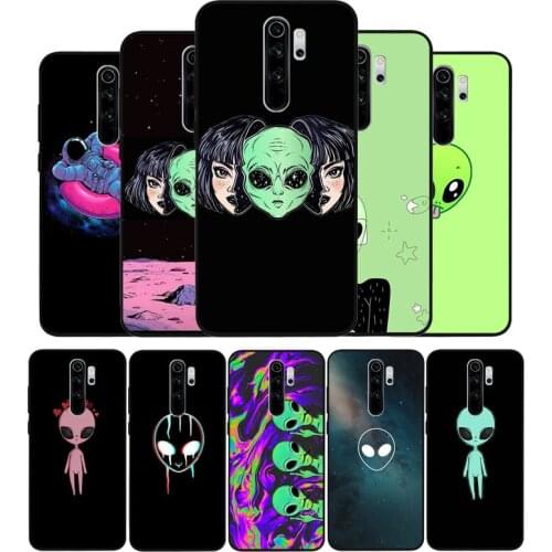 Aesthetics alien space black Silicone Phone Case For Redmi note 9 8 7 Pro S 8T 7A Cover