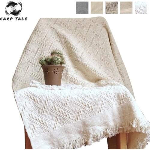 Home Hotel Jacquard Knitted Blanket Bedding Sofa Cover Cotton Blankets With Tassel Tapestry For Bed Travel Home Decor Blanket