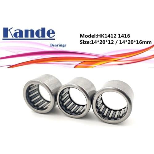 Kande bearing HK1412 HK1416 Needle Bearings Needle Roller Bearing 14X20X12mm 14x20x14mm free shipping items to us