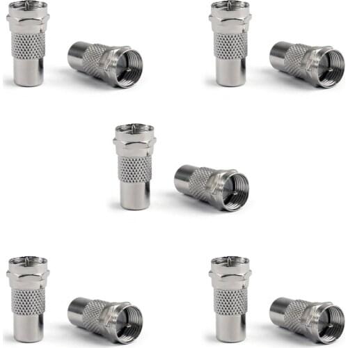 Areyourshop 100Pcs RCA Female Jack to F Type Male Connector TV RF Coax Adapter For Audio Video