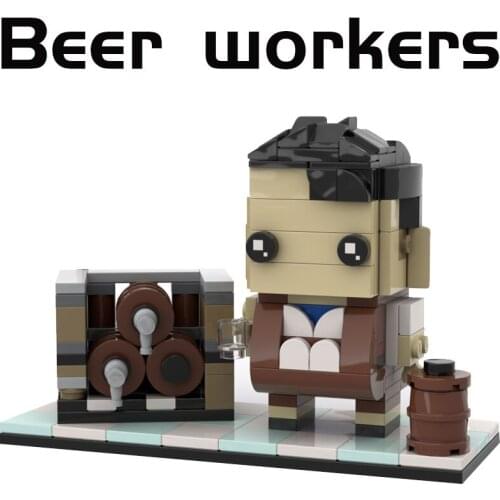 MOC Building Block Maker Movie Game Classic Figures Beer Workers Creative Assembly Model Kid Toy DIY Build Brick Birthday Gifts