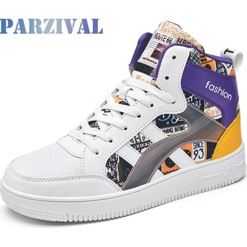 PARZIVAL Mens Sneakers Autumn Winter PU Leather Classic Men Women High Top Vulcanized Shoes Casual Couple Boots Male