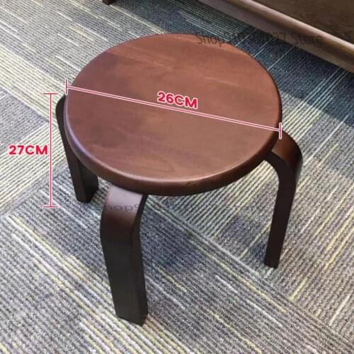 Small Stool Household Solid Wood Coffee Table Stool Living Room Tea Table Round Low Stool Children Wooden Stool Thickening