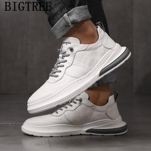 Leather Shoes Men White Sneakers Designer Shoes Sports Shoes For Male Zapatos De Hombre Casuales Cuero Sapato Social Masculino
