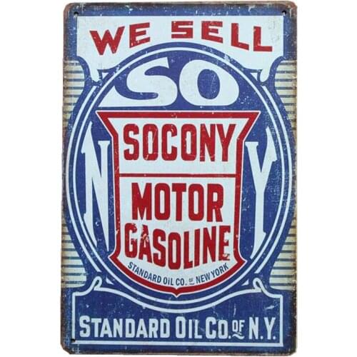 We Sell Motor Gasoline Wall Decor Garage Signs Tin Plate Car Gas Oil Full Service Metal Plaque Vintage Home Decoration YN154