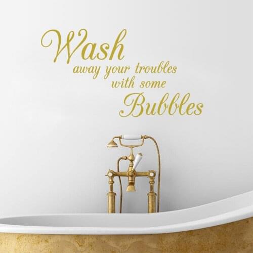 Bathroom wall stickers Wash Away Your Troubles waterproof removable vinyl wall art decals decorative Bathroom decor