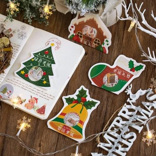 New Christmas gift diary paper sticker Scrapbooking Decoration label 1 lot = 18 packs Wholesale