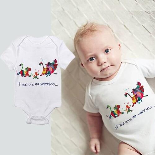 Baby Clothes Newborn Boy Girl Rompers Simba Hakuna Matata Pattern Baby Clothing Infant Toddler Costumes 2021 Ropa De Bebe