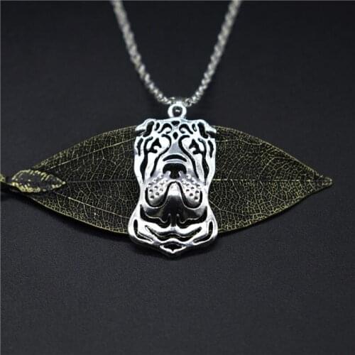 Elfin Wholesale Trendy Chinese Shar Pei Necklaces Gold Color Silver Color Dog Jewellery Chinese Shar Pei Pendant Necklaces