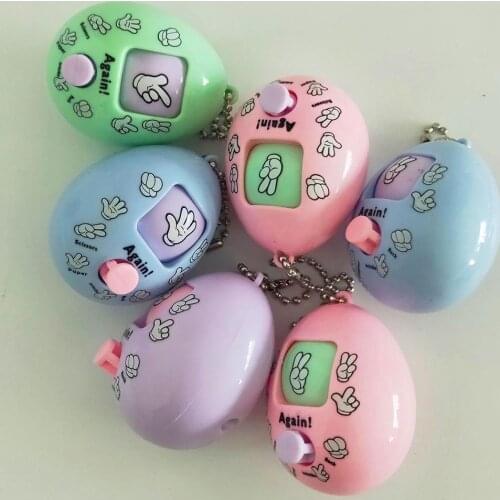 Rock Paper Scissors Funny Toy Keychain Egg Shaped Morra Game Hanging Key Holder Organizer Home Accessories Supplies