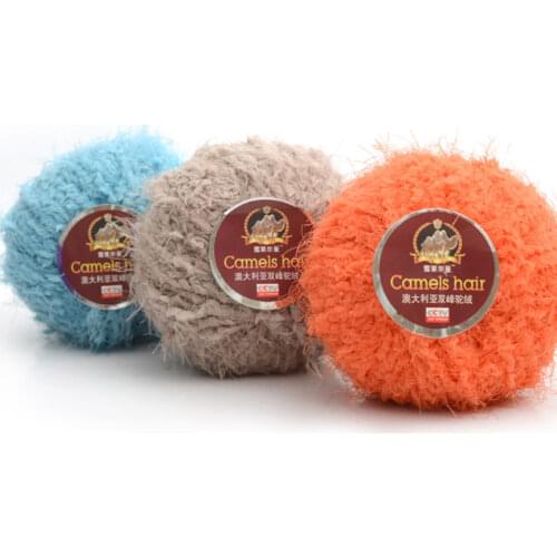 Wholesale 50g/ball DIY Blended Soft Camel Hair Yarn Silk Cotton Yarn Wool Cashmere Yarn Hand Knitting Crochet Wool Thread JO001
