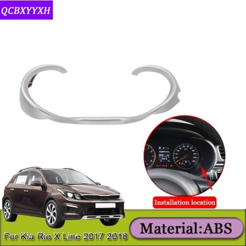 Car Styling ABS For Kia Rio X Line KX Cross 2017 2018 Dashboard Sequins Cover Decorative Frame Sequins Auto Stickers Accessories