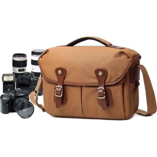 Shoulder camera bag waterproof canvas photography SLR camera bag retro casual canvas bag mens trend
