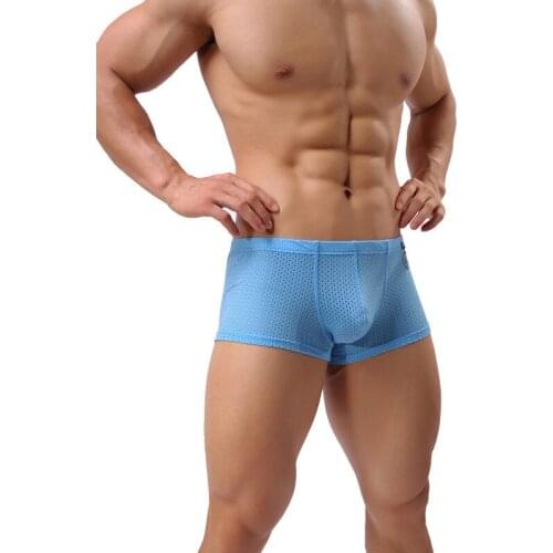 Men Underwear Male Shorts Boxers Breathable Hole Cueca Men Sexy Boxers Unpanties Undies Underpants Gay Men High Quality Boxers