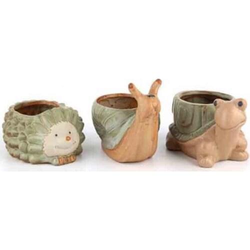 Snail Cute Animal Flower Pot Succulent Plant Pot Flowerpot Creative Home Garden Bonsai Pots Birthday Gift