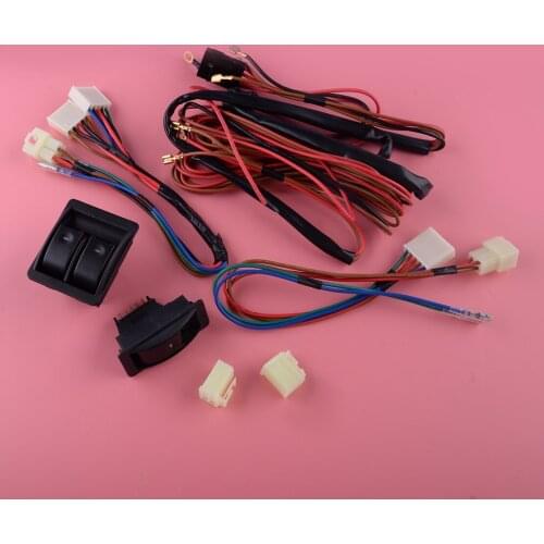 Universal Car Truck Master Electric Power Window Regulator Control Switch Kit with Wire Harness 12V Accessories
