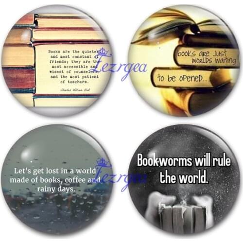 I love to read glass cabochon, A book is a gift Round photo glass cabochon demo flat back Making findings