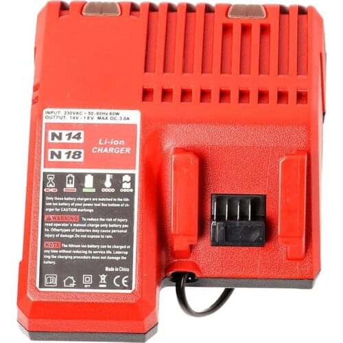 Li-ion Battery Charger 110-240V Fast Lithium Battery Charger for Milwaukee M18 48-11-1815 48-11-1828 48-11-2401 48-11-2402