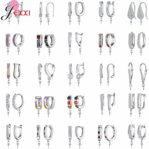New Fashion 925 Sterling Silver Cubic Zirconia Earring Hooks For DIY Jewelry Makings Good Quality Earring Clasps Accessories