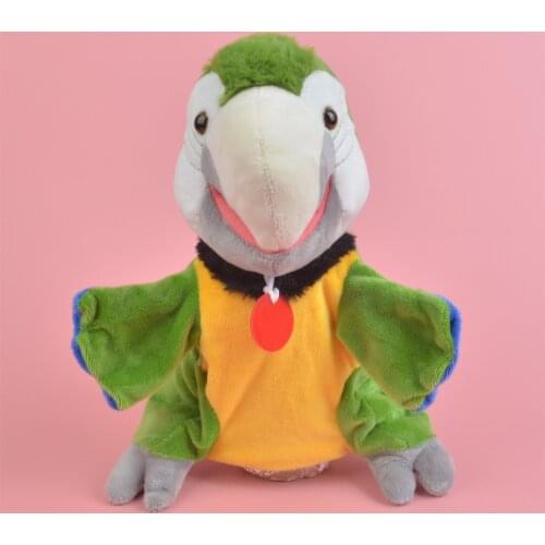Green Parrot The Puppet Birds Bird of Paradise Hand Puppet Plush toy doll Stuffed toy Give your child a birthday gift
