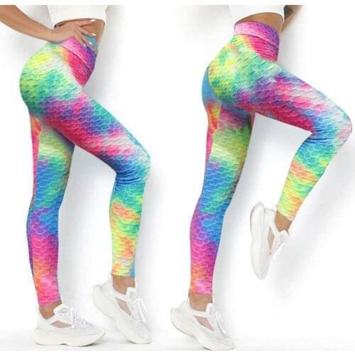 Womens High Waist Running Tie-dye Pants Workout Leggings Yoga Pants
