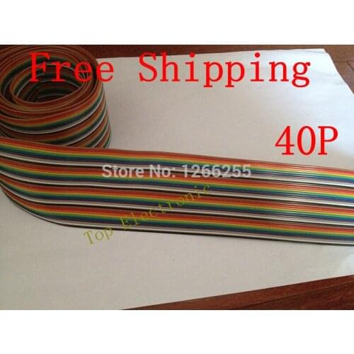 1 Meter Spacing Pitch10 WAY 40P Flat Color Rainbow Ribbon Cable Wiring 2.54mm 40Pin For PCB DIY 40 Way Pin