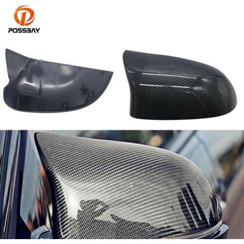 1Pair Car Rearview Mirror Covers Carbon Fiber Look Side Mirror Shells for BMW X3 F25 X4 F26 X5 F15 X6 2014 2015 2016 2017 2018
